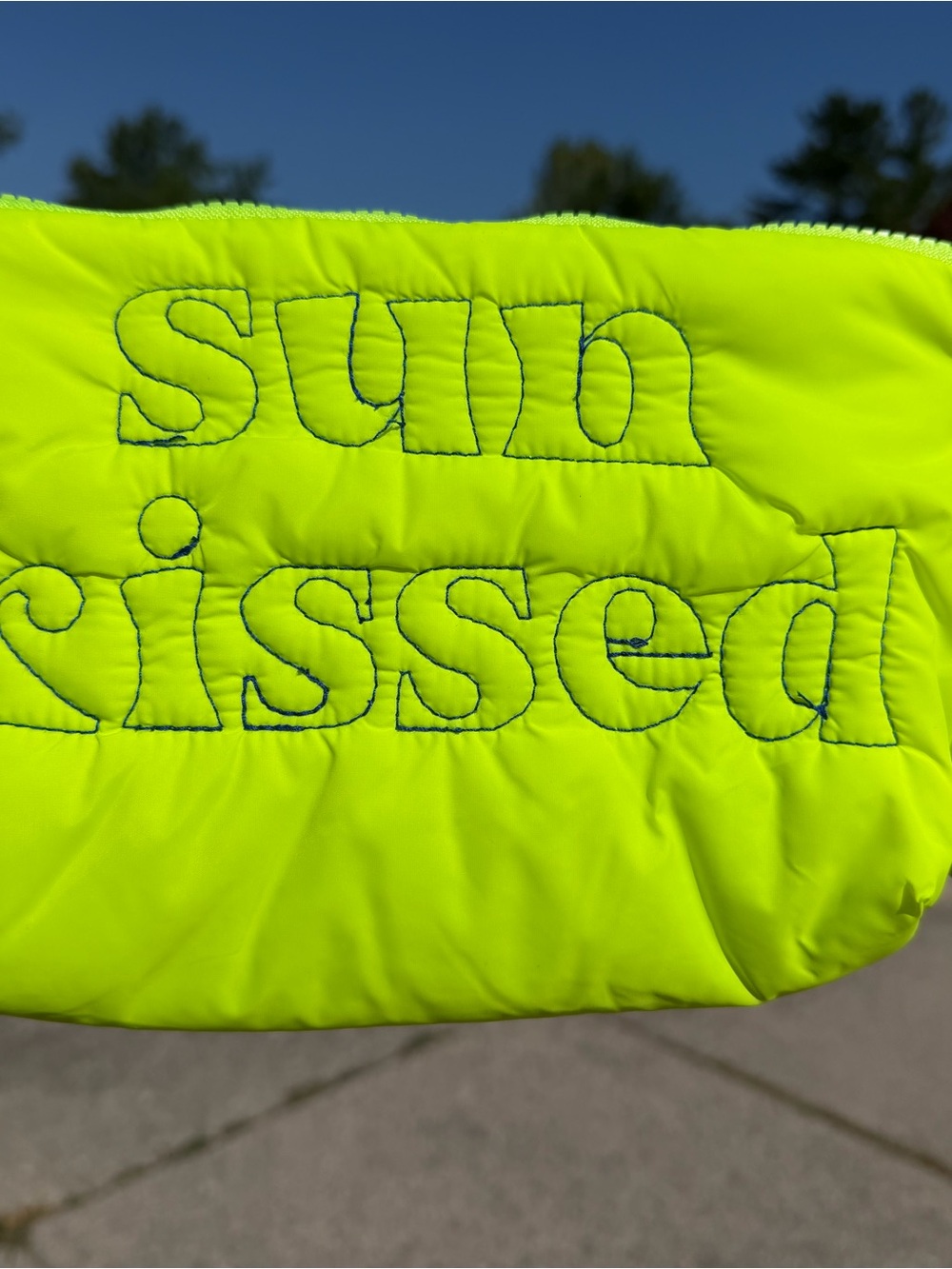 Neon Yellow “sun kissed” cosmetic bag